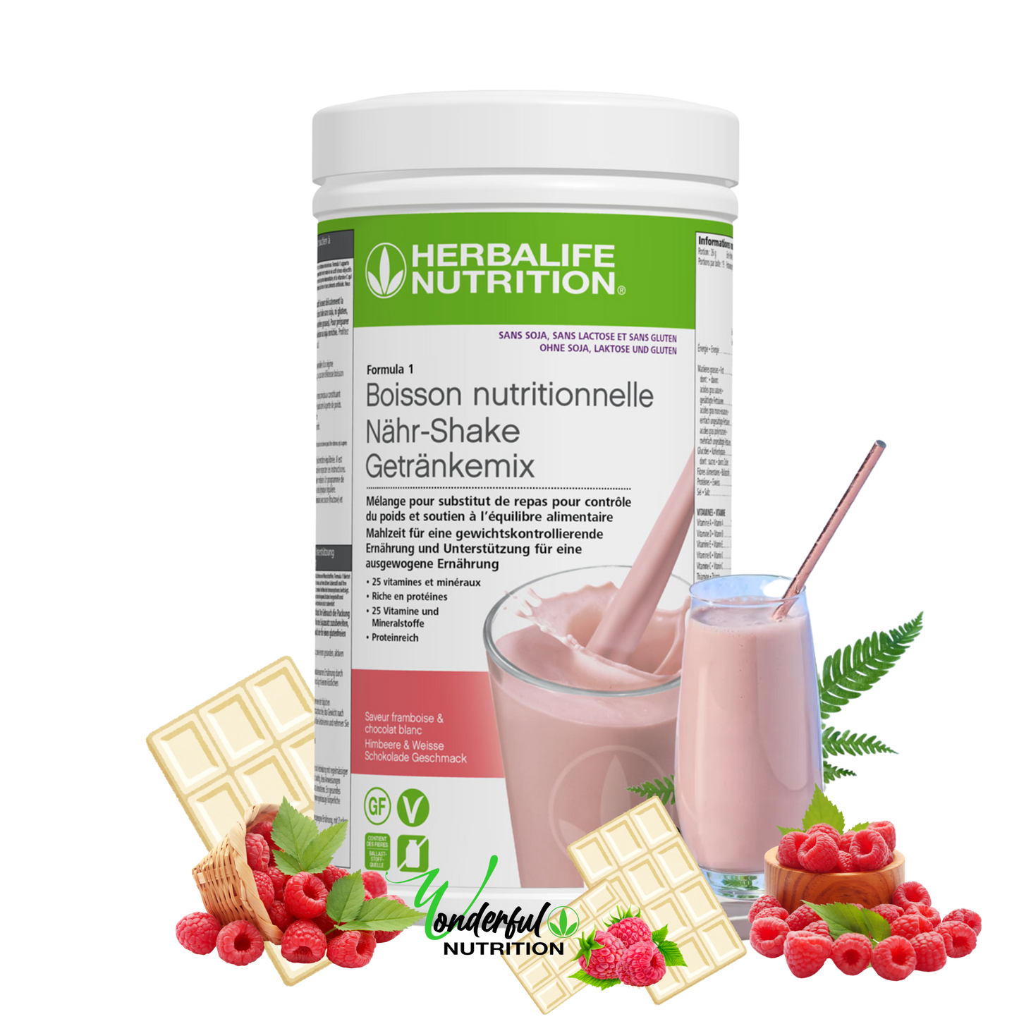 Formula 1 - Raspberry & White Chocolate - Soy, Lactose and Gluten Free - Nutritional Drink