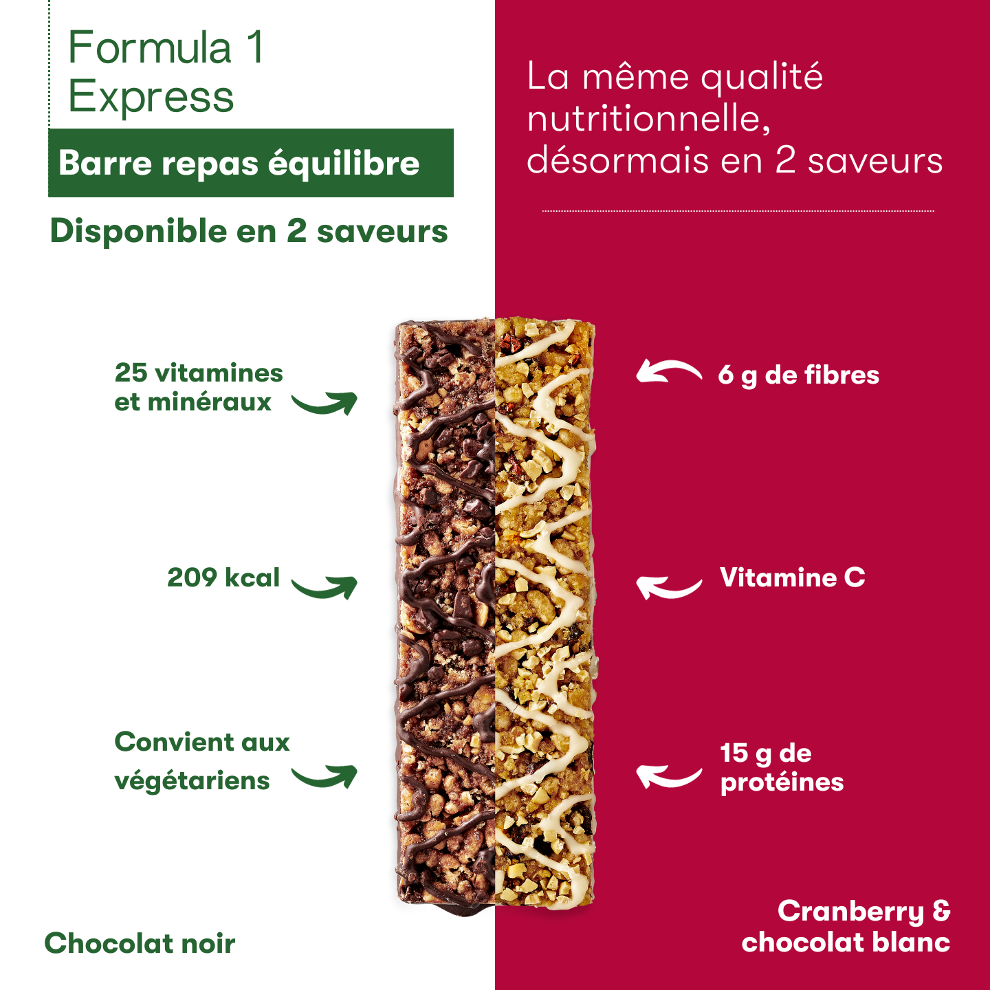 Barres Repas Équilibre Formula 1 Express Saveur Chocolat Noir