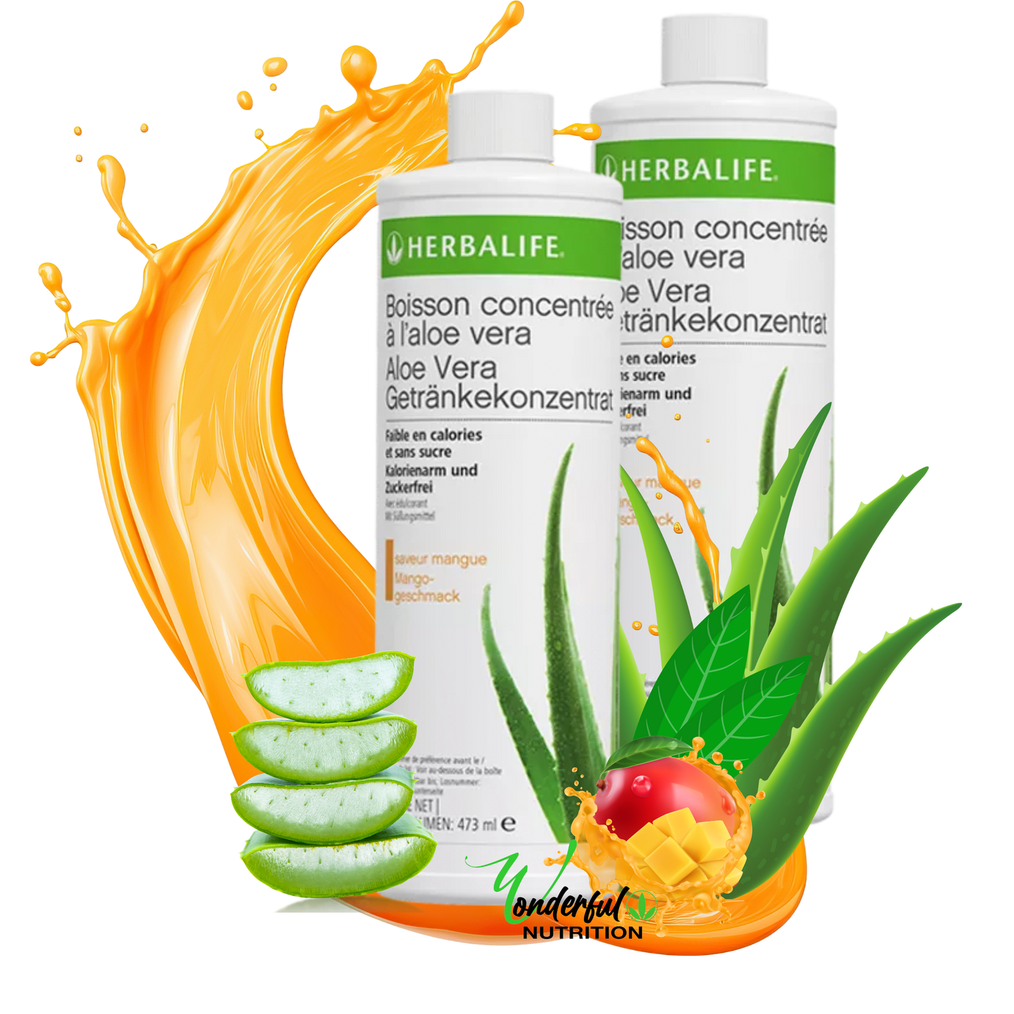 Duo Bevanda Concentrata con Aloe Vera - Aroma Mango - 2X 473ml