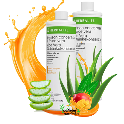 Duo Boisson concentrée à l'aloe vera - Saveur Mangue - 2X 473ml