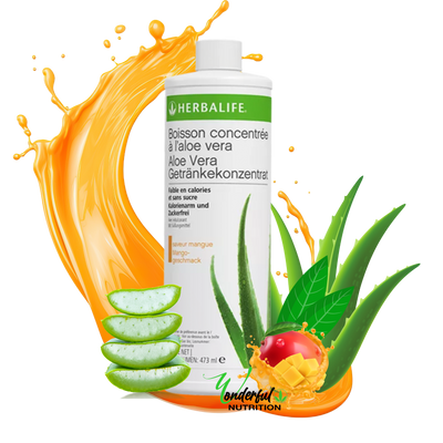Boisson concentrée à l'aloe vera à base de jus d'aloe vera Mangue