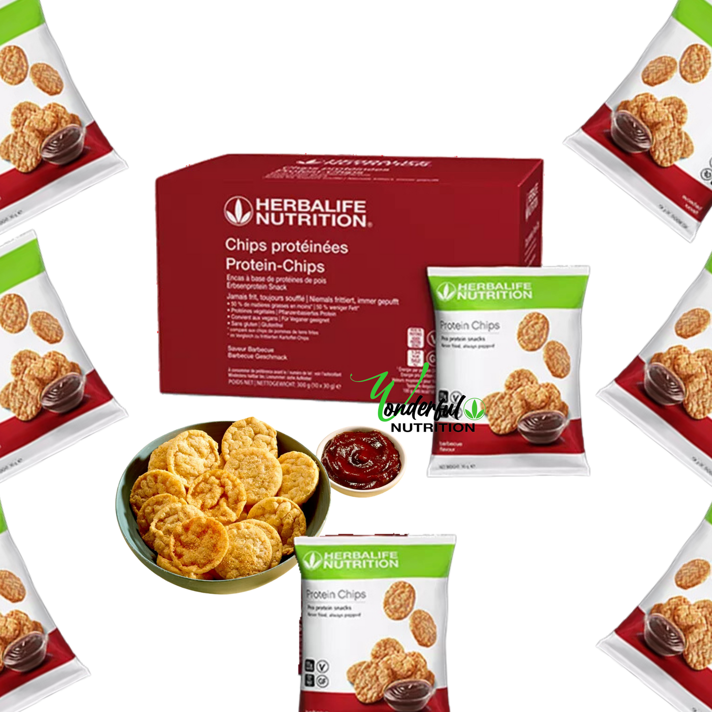 Protein-Chips mit Barbecue-Geschmack