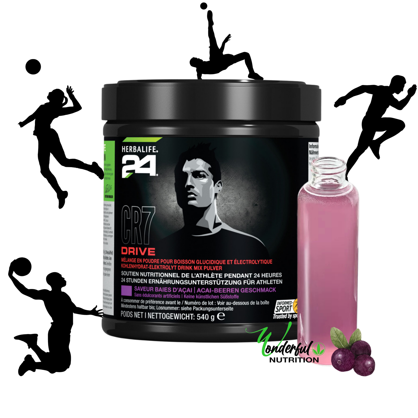 CR7 Drive Boisson glucidique et électrolytique Baies d'Acai