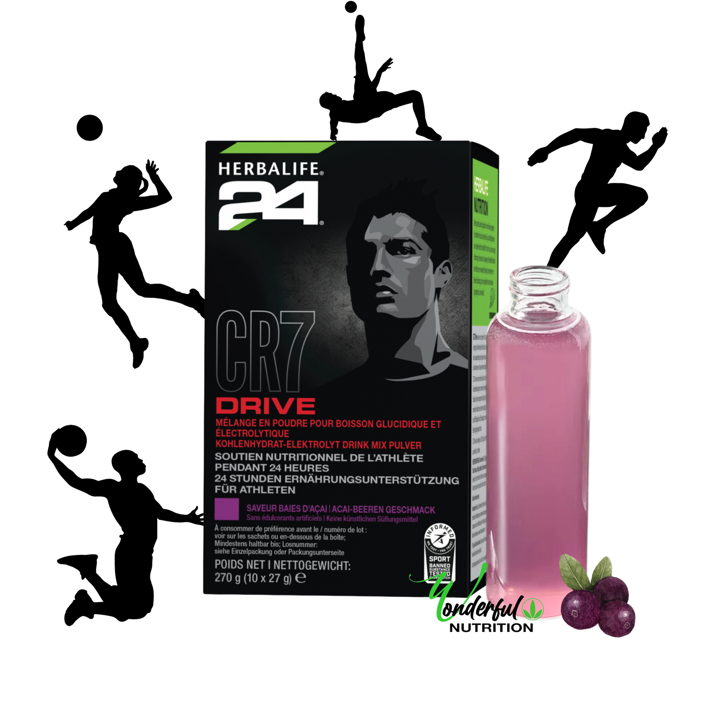 CR7 Drive Boisson glucidique et électrolytique Baies d'Acai